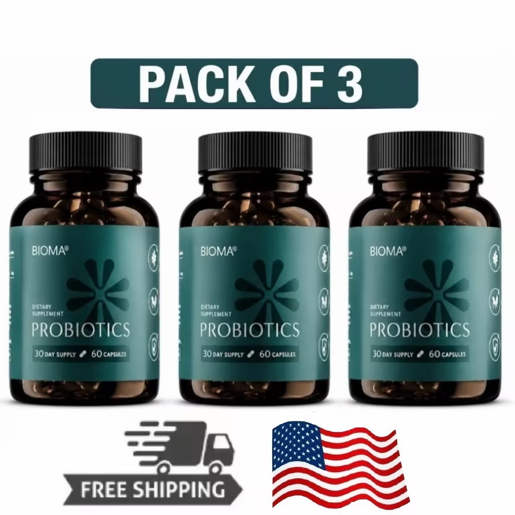 3 Pack BIOMA- Probiotics Digestive Health Gut Support for Men & Women 180 Caps 3 Pack BIOMA- Probiotics Digestive Health Gut Support for Men & Women 180 Caps