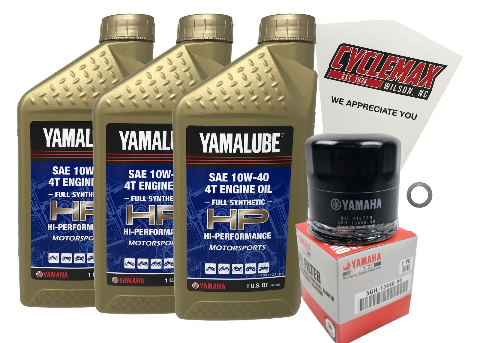 Cyclemax Genuine OEM 2018-2023 Yamaha XSR700 RHINO Full Synthetic Oil Change Kit