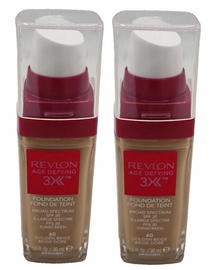 (2 Pack) Revlon Age Defying 3XX Foundation- 60 GOLDEN BEIGE (2 Pack) Revlon Age Defying 3XX Foundation- 60 GOLDEN BEIGE