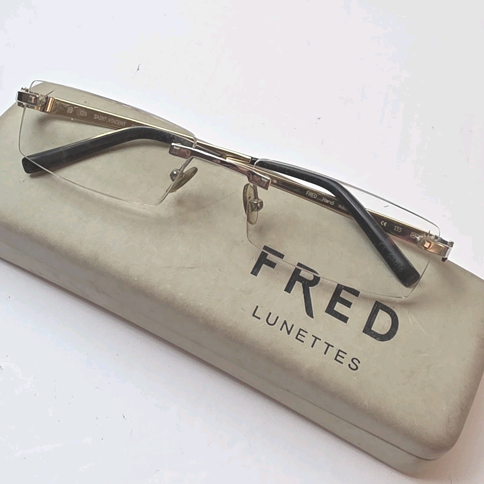 Vintage FRED SAINT VINCENT GOLD & SILVER GLASSES FRAMES Lunettes With Case Vintage FRED SAINT VINCENT GOLD & SILVER GLASSES FRAMES Lunettes With Case