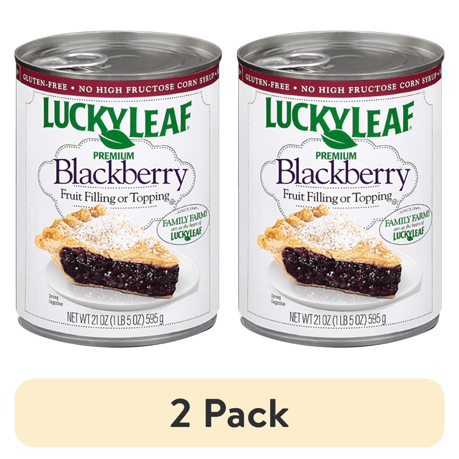 (2 pack) Lucky Leaf Premium Blackberry Fruit Filling & Topping, 21 oz Can (2 pack) Lucky Leaf Premium Blackberry Fruit Filling & Topping, 21 oz Can