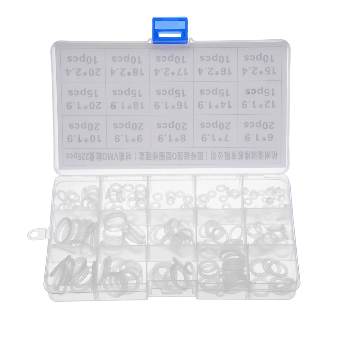 225Pcs 15 Size O-Ring Assortment Kit DIY Sealing Gasket Set Silicone Rubber
