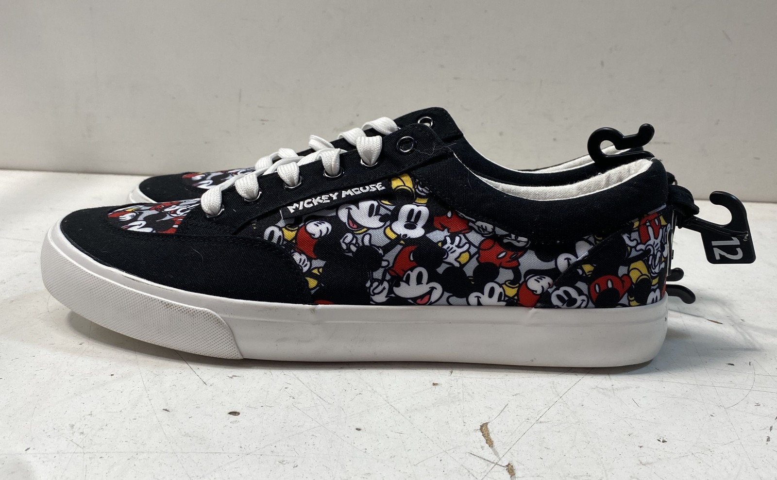 Disney Ground Up Mickey Mouse All-Over Print Black Canvas Sneakers Size 12 New