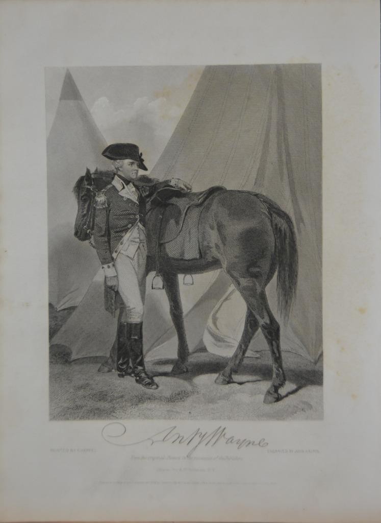 Revolutionary War General Anthony Wayne Antique Original 1850's Engraving Revolutionary War General Anthony Wayne Antique Original 1850's Engraving