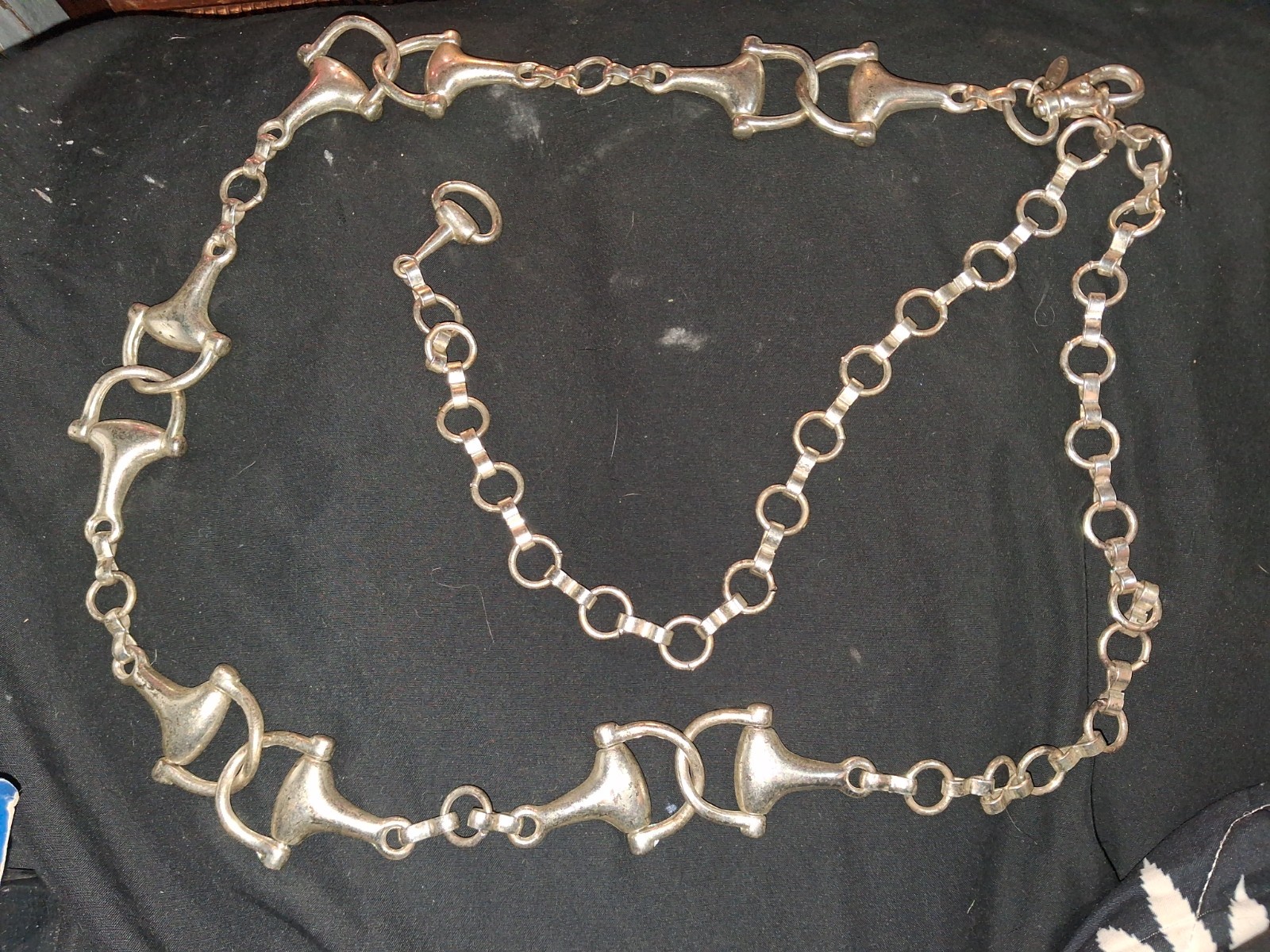 Vintage Italian silver-toned Horsebit Chain Belt Vintage Italian silver-toned Horsebit Chain Belt