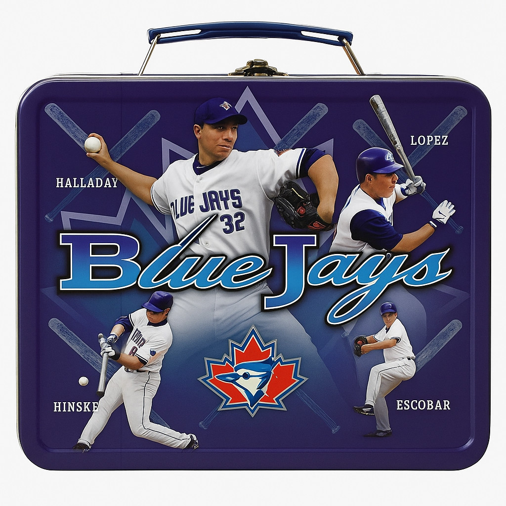 Vintage Toronto Blue Jays promotional Lunch Box 2002 Roy Halladay w/Thermos