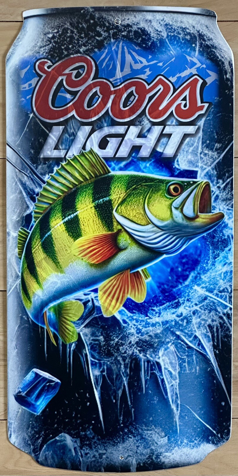 Coors Light Perch Fishing Sign - Size: 10.75 in x 22 in x ⅛ in