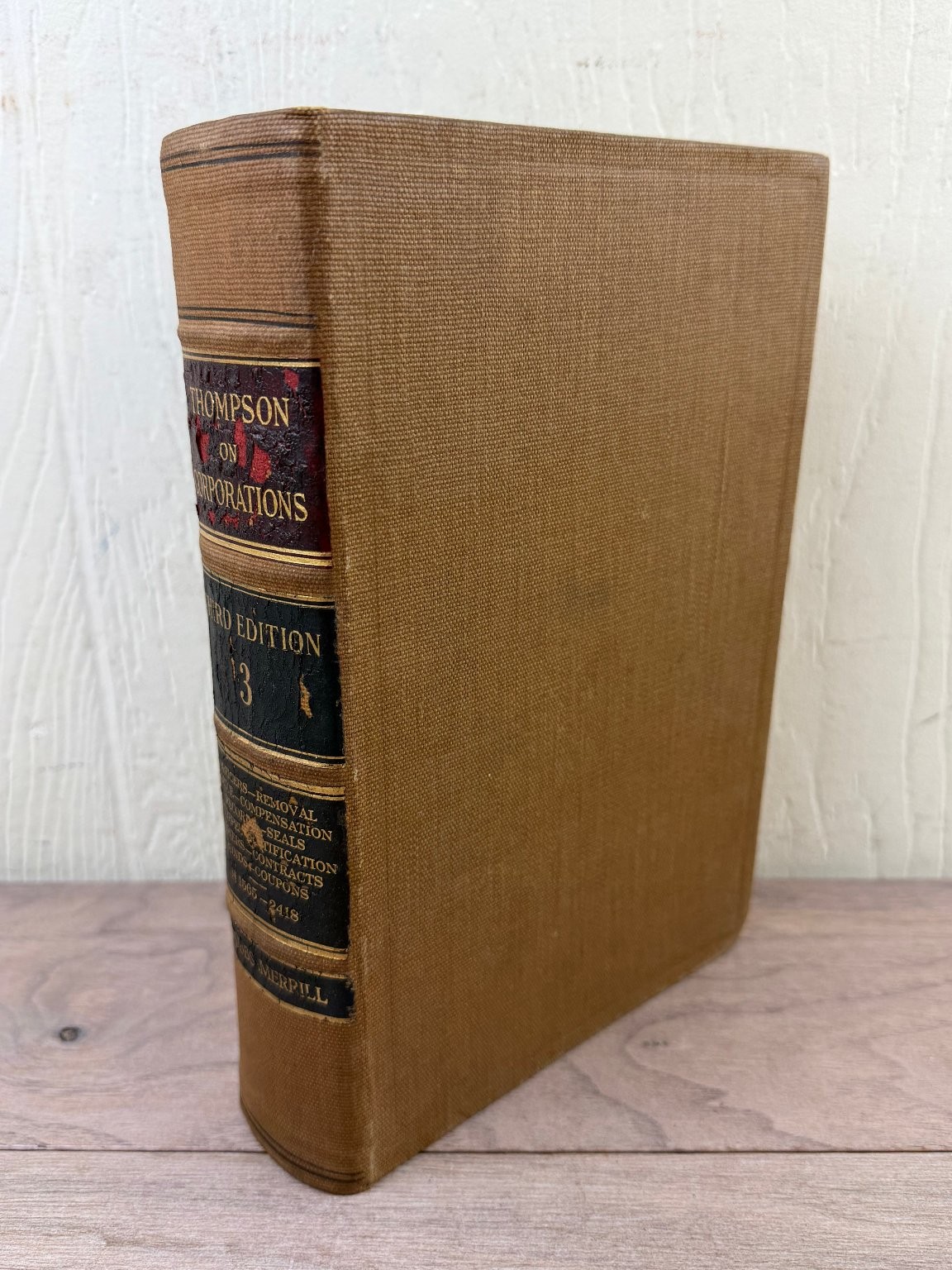 Thompson on Corporations Vol 3 Third Edition Law Bobbs-Merrill