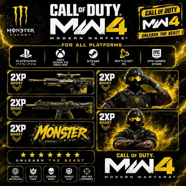 COD: MW4: Modern Warfare 4 Skin x Monster Energy Set Full Bundle  ✅️ Global
