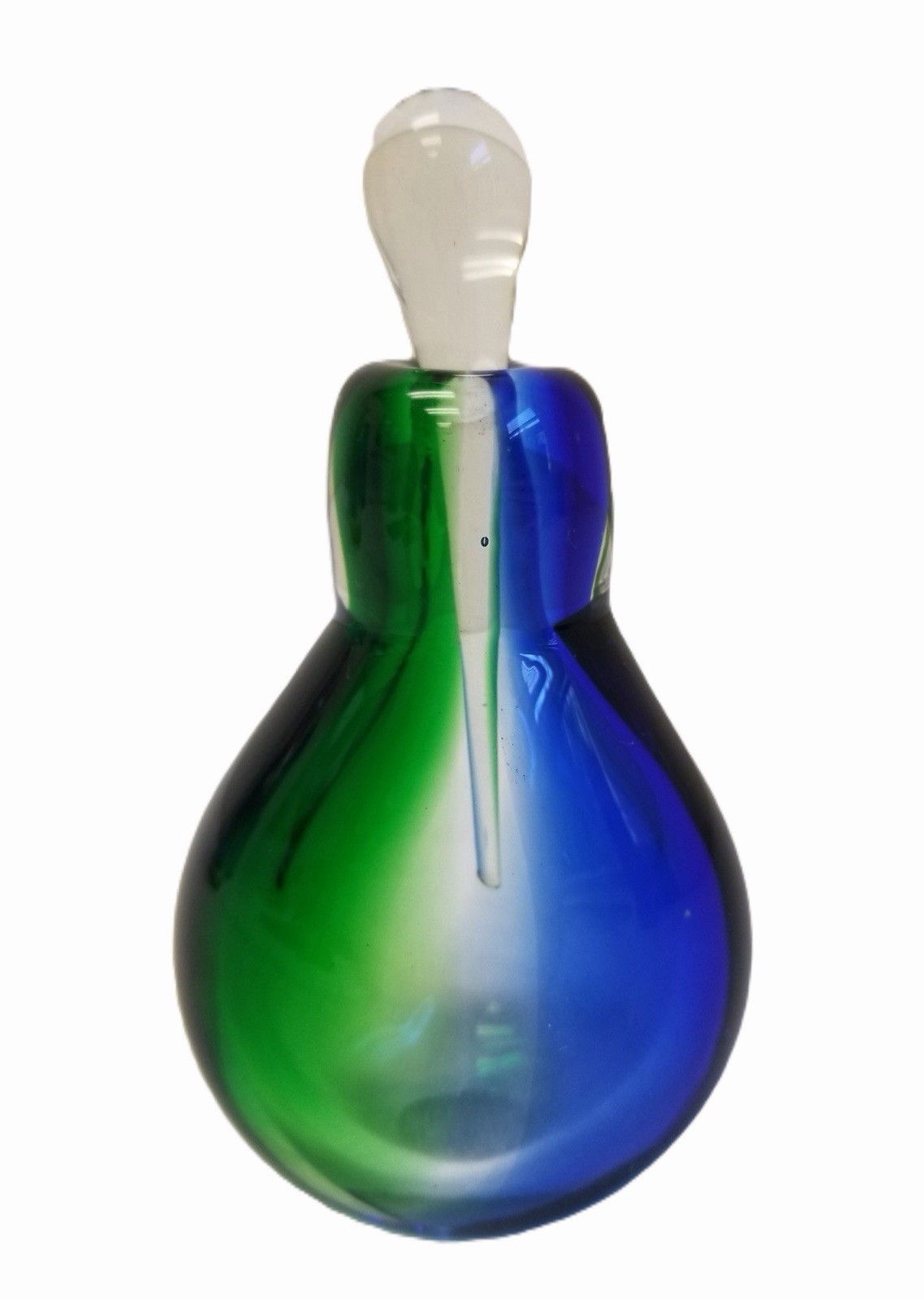 VTG Murano Glass Perfume Bottle Stopper Hand Blown Blue Green VTG Murano Glass Perfume Bottle Stopper Hand Blown Blue Green