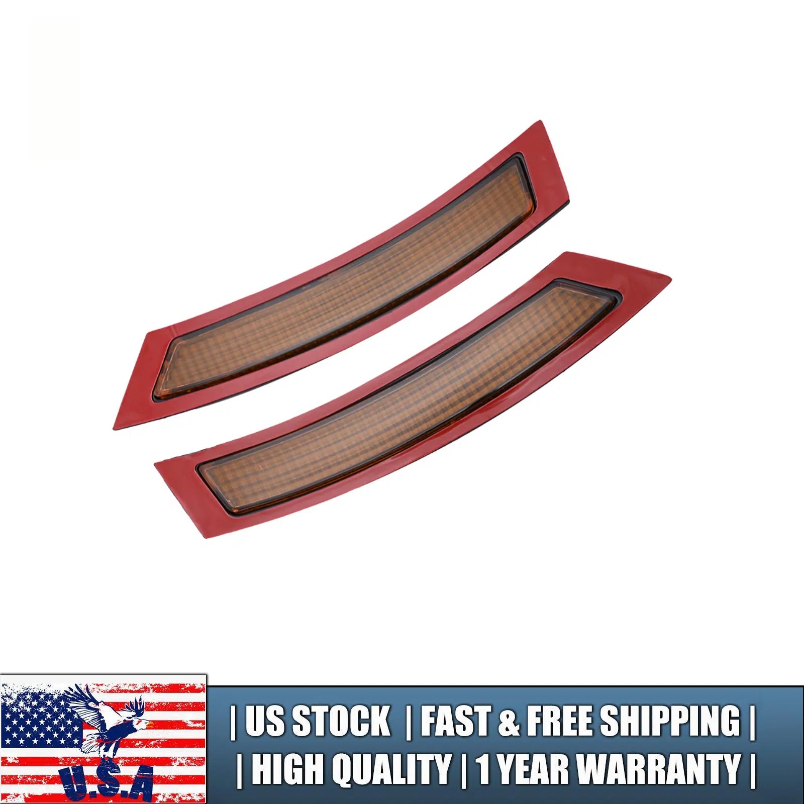 For 2007-2013 BMW E92 E93 3 Series L+R Amber Front Bumper Reflectors 63147162314