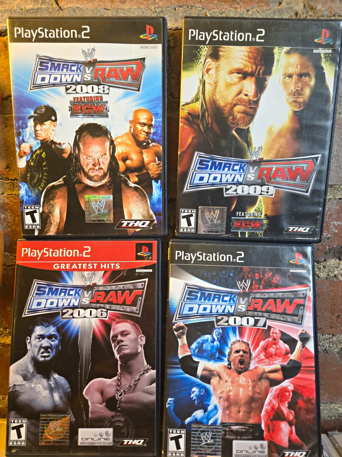 Sony PlayStation 2 WWE SmackDown vs Raw Lot 2006 2007 2008 2009 Manuals