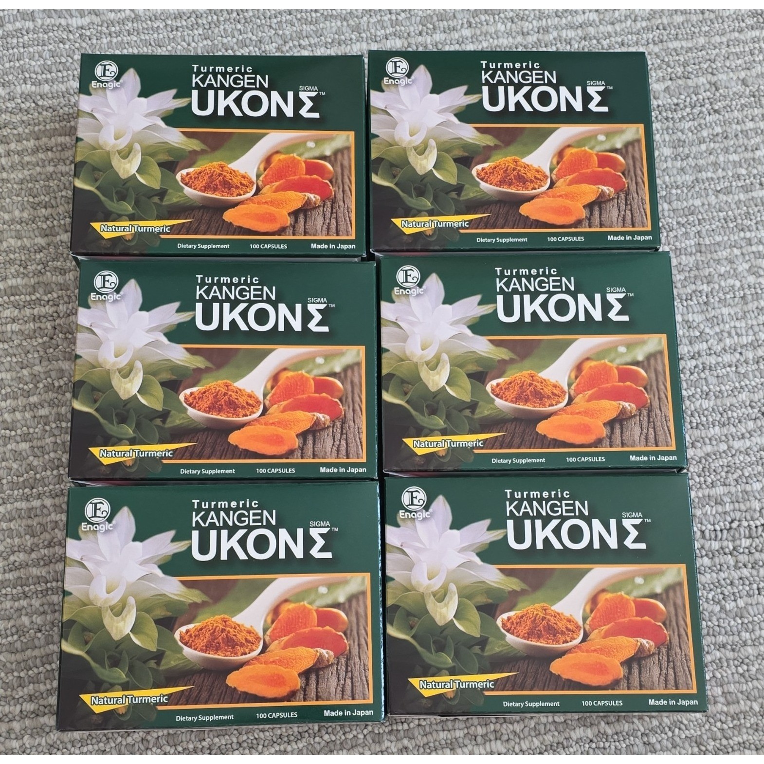 Enagic Kangen Ukon Sigma Turmeric Root Dietary Supplement Cap 100 ct. (6 boxes) Enagic Kangen Ukon Sigma Turmeric Root Dietary Supplement Cap 100 ct. (6 boxes)