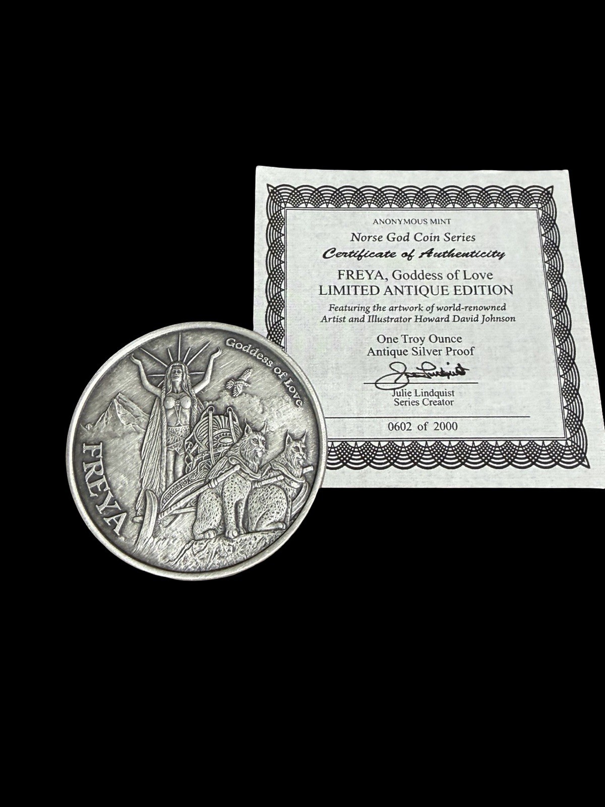 Anonymous Mint Norse God Series FREYA Goddess Of Love 1 oz .999 Silver Round Anonymous Mint Norse God Series FREYA Goddess Of Love 1 oz .999 Silver Round