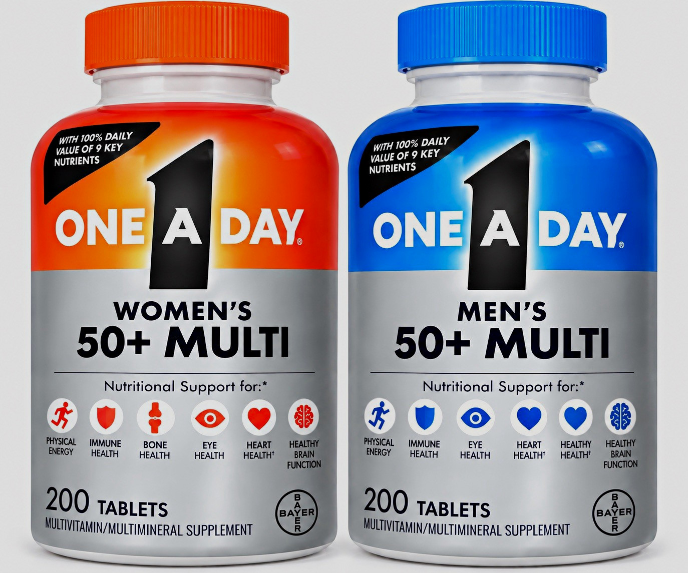 One A Day 50+ Multivitamin/Multimineral Tablets 200 ct Men & Women
