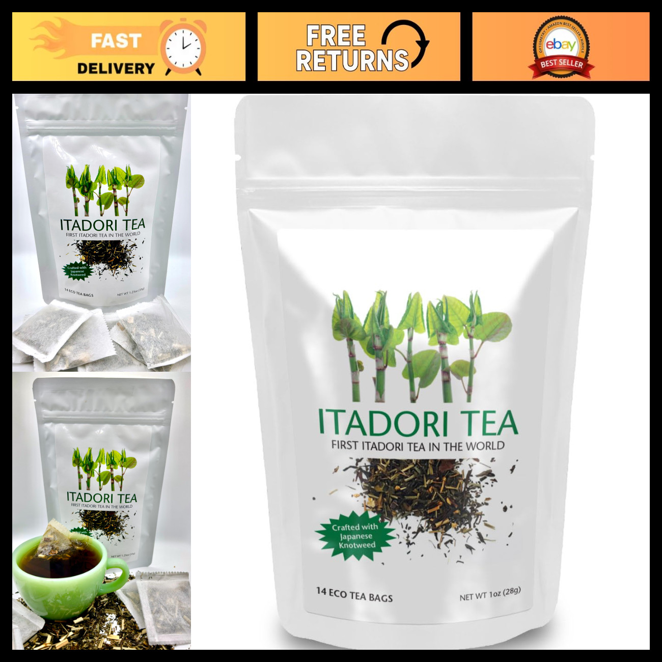Organic Black Tea with Japanese Knotweed - Antioxidant, Immune Support, 14 Bags Organic Black Tea with Japanese Knotweed - Antioxidant, Immune Support, 14 Bags