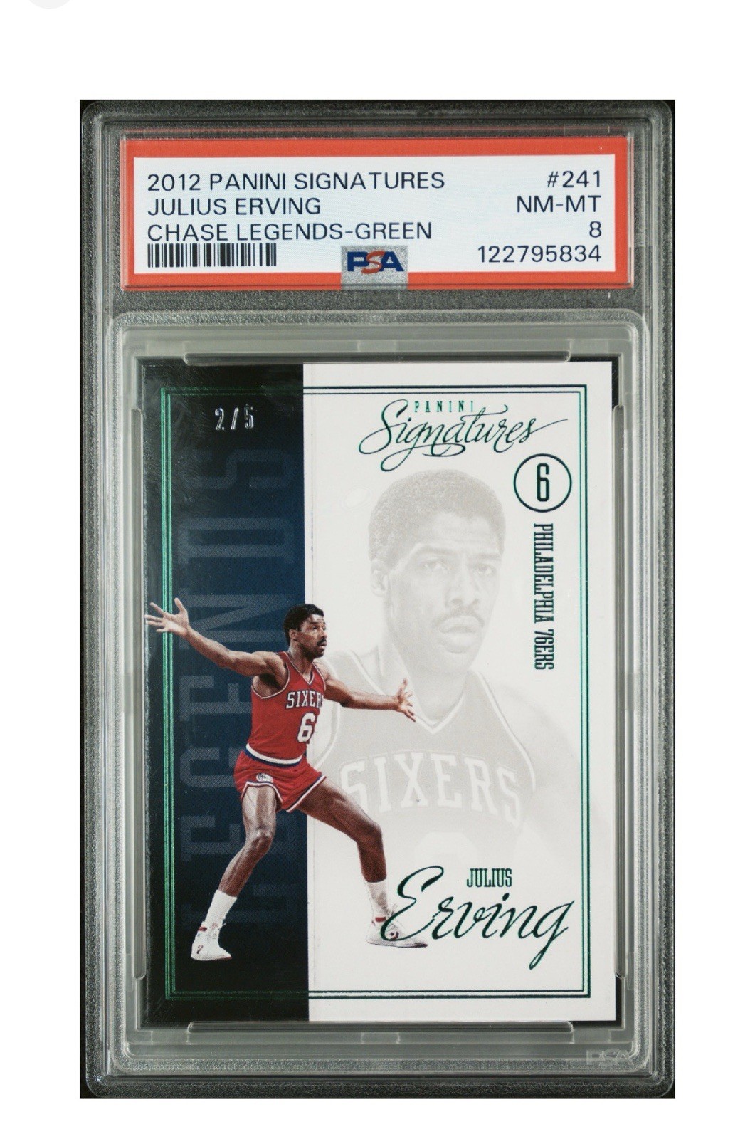 2012-13 Panini Signatures - Legends Julius Erving #243 Green /5 2012-13 Panini Signatures - Legends Julius Erving #243 Green /5