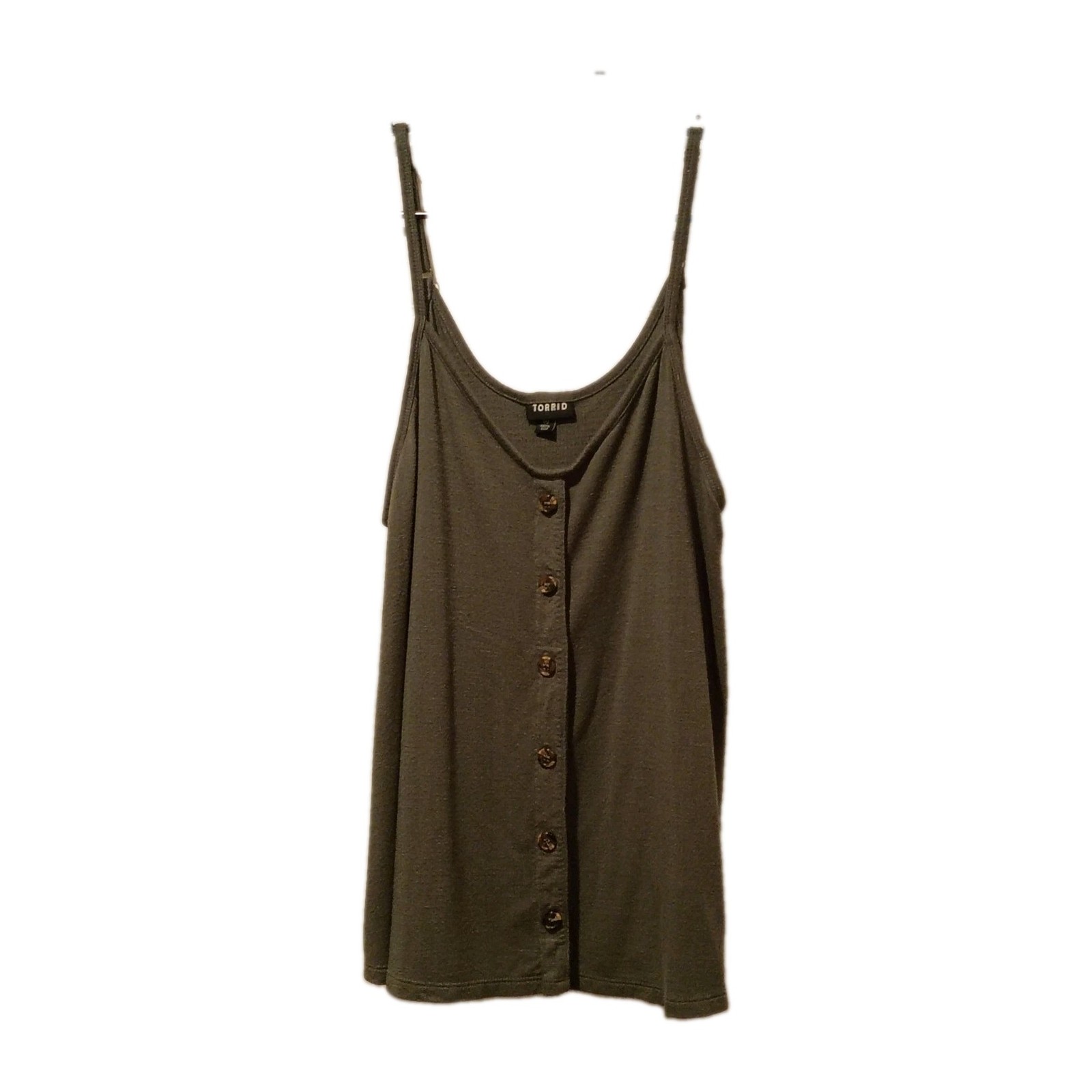 Torrid Green Solid Button Front Camisole Women\'s Plus Size 00 Torrid Green Solid Button Front Camisole Women\'s Plus Size 00