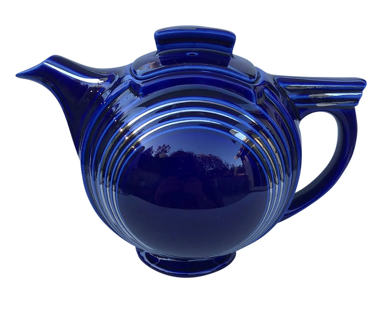 Vintage Hall Cobalt and Silver Teapot - Model 0543P - 6 Cup
