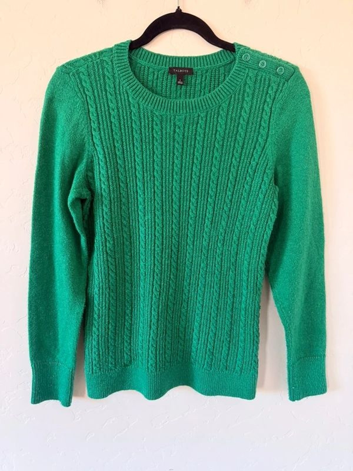 Talbots Cable-knit Crew Neck Sweater Size S Talbots Cable-knit Crew Neck Sweater Size S