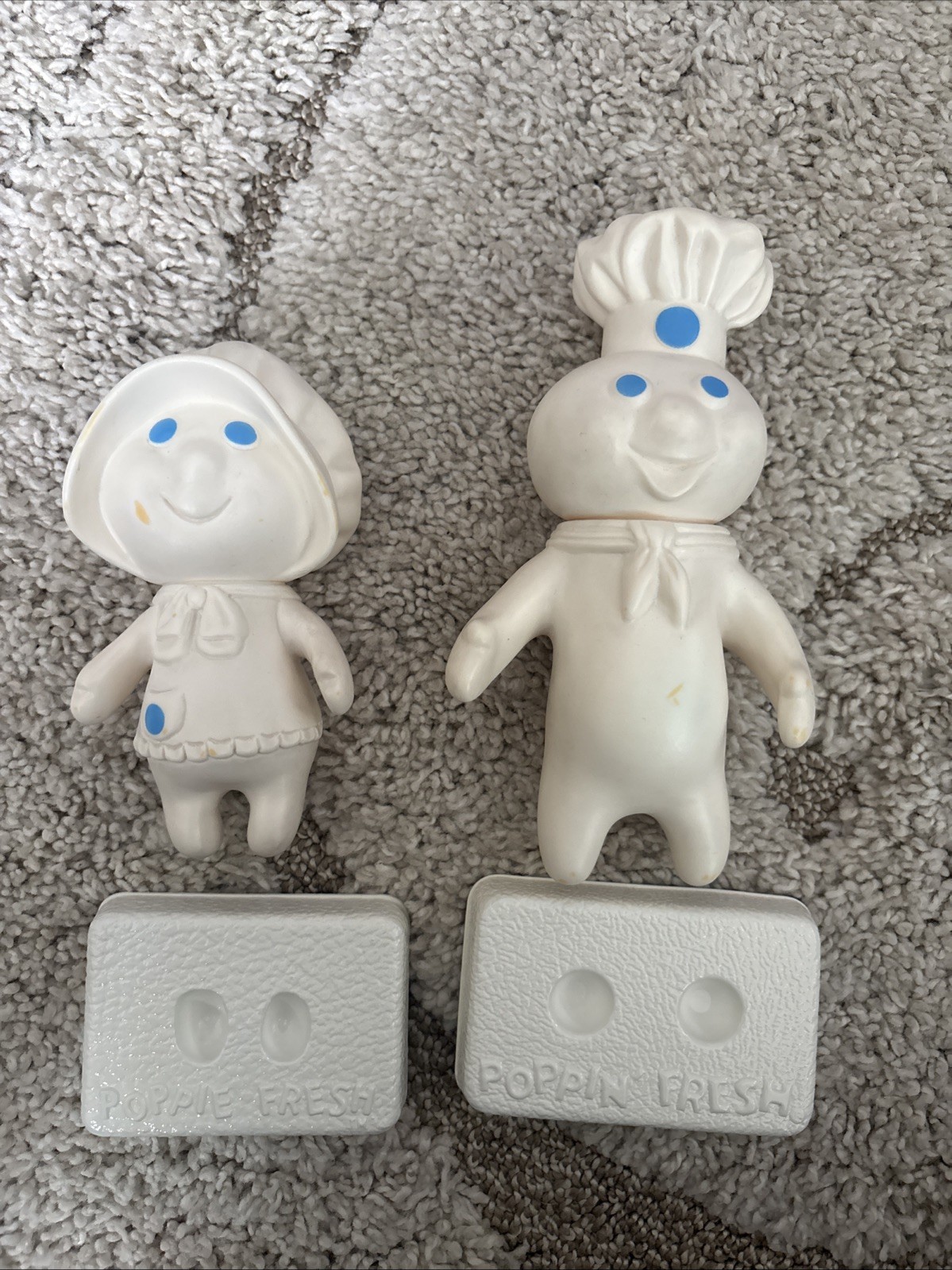 Vintage Pillsbury Doughboy Poppin Fresh & Poppie Fresh Vinyl Figures Lot 1971 Vintage Pillsbury Doughboy Poppin Fresh & Poppie Fresh Vinyl Figures Lot 1971
