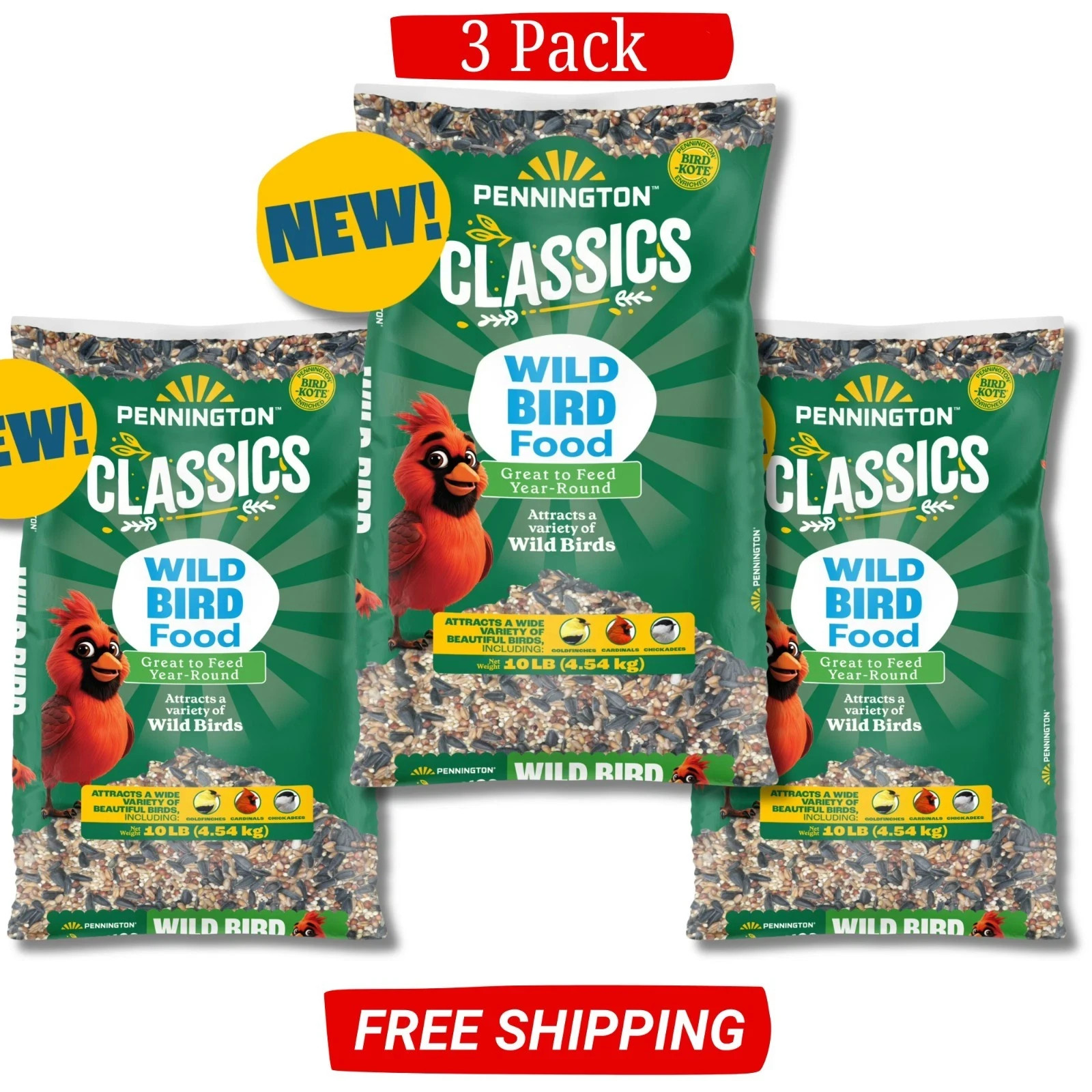 Pennington Classic Wild Bird Feed and Seed Bag 30 lb. Birds Food 3PACK Pennington Classic Wild Bird Feed and Seed Bag 30 lb. Birds Food 3PACK