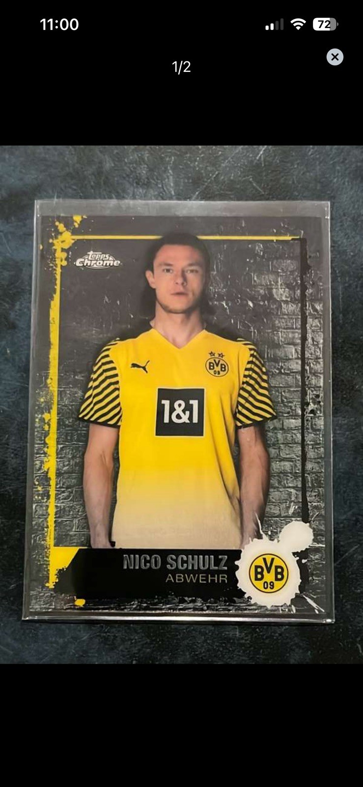 2021-22 Topps Chrome BVB #3 Dortmund Team Set Nico Schulz Black Bookend 15/15 2021-22 Topps Chrome BVB #3 Dortmund Team Set Nico Schulz Black Bookend 15/15