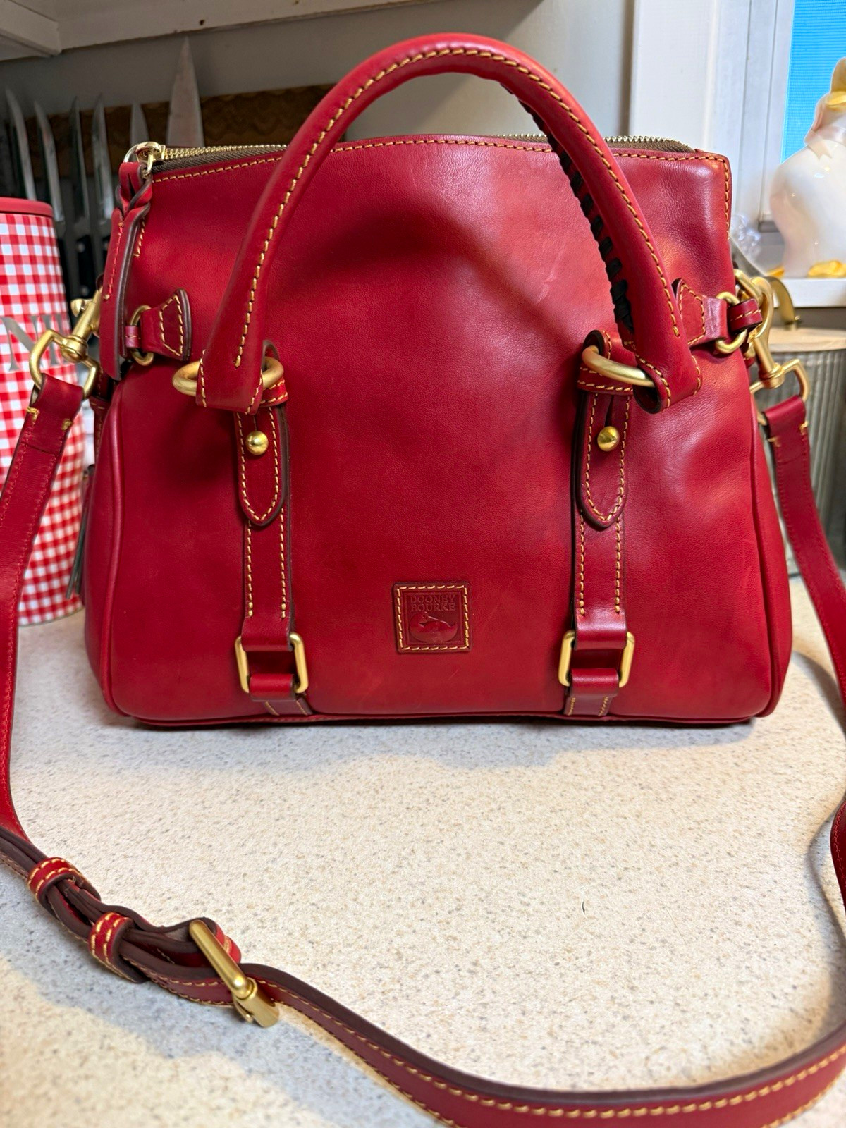 Dooney & Bourke Florentine Red Satchel Dooney & Bourke Florentine Red Satchel