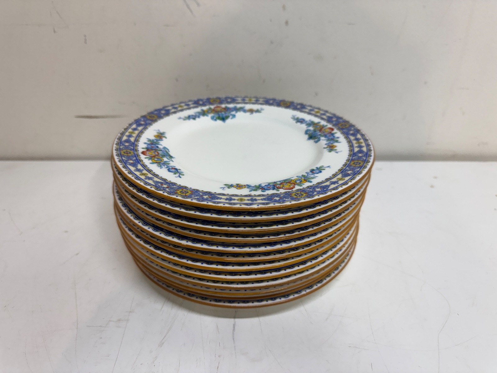 Minton Luxor Salad Plates 7 3/4” Set of 12 Vintage Fine Bone China Art Deco