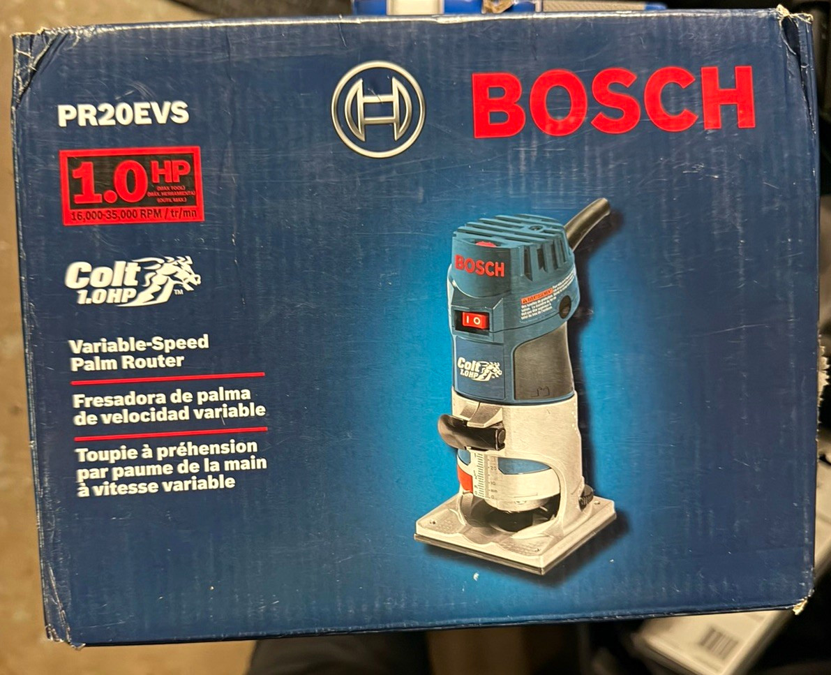 Bosch PR20EVS Colt 1.0 HP Variable-Speed Palm Router, Corded 120V Blue
