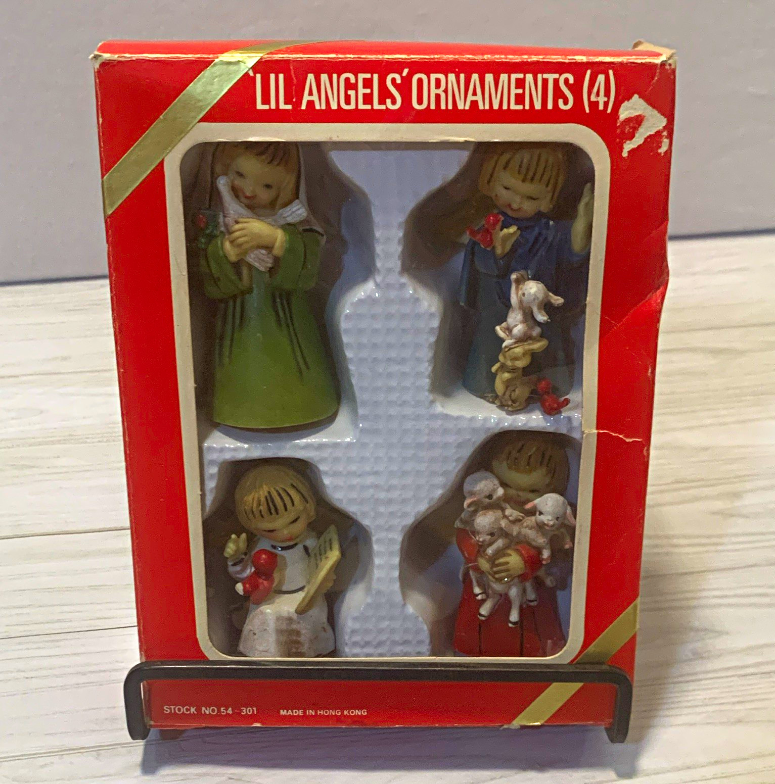 Vintage Lil Angels Hanging Christmas Ornaments Made in Hong Kong New Old Stock Vintage Lil Angels Hanging Christmas Ornaments Made in Hong Kong New Old Stock