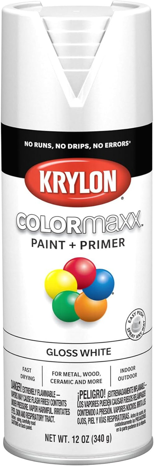 Colormaxx 12 Oz Gloss Spray Paint White 1 Each Aerosol Coating for Projects