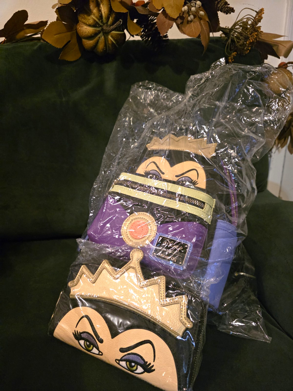 Loungefly Disney Evil Queen Mini Backpack Purple Black Gold Blue