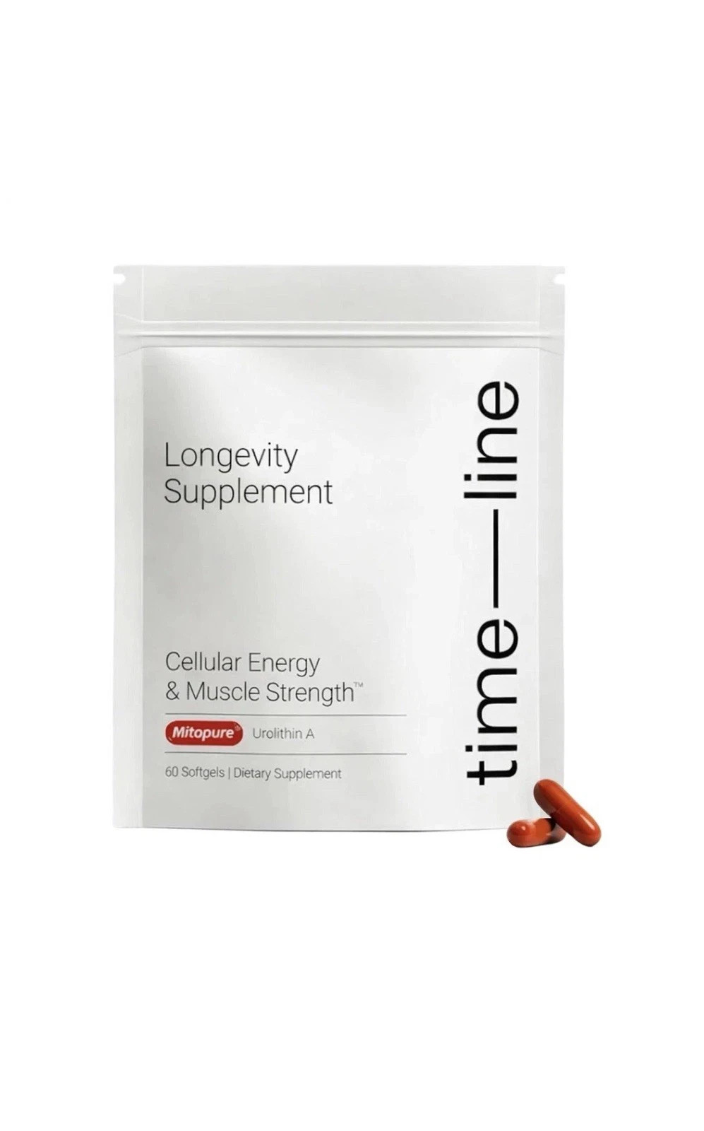 Time-Line Longevity Supplement Mitopure Urolithin A 60 Softgels Exp 2027 New