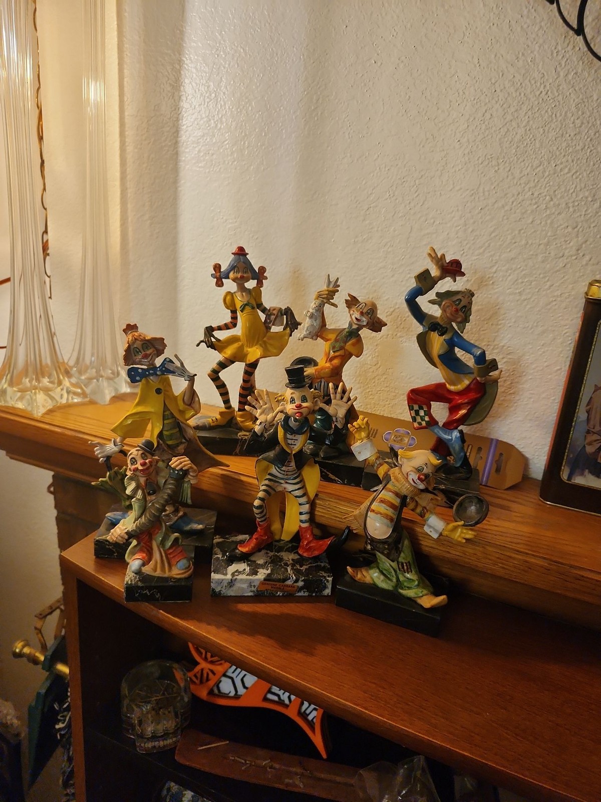 Vintage Giuseppe Armani Florence Clown Figurine Collection - Set of 7