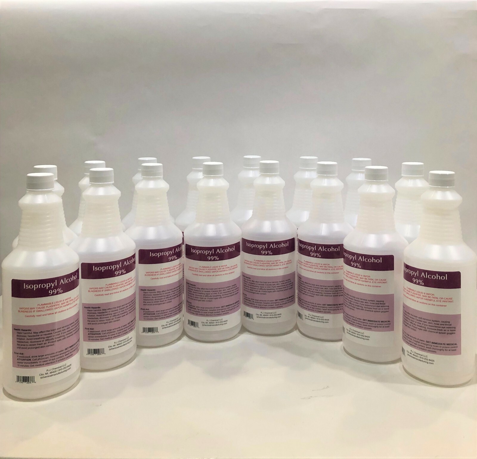 99% ISOPROPYL ALCOHOL - NO IMPURITIES - 4 GAL IN 16 - 32 OUNCE BTLS