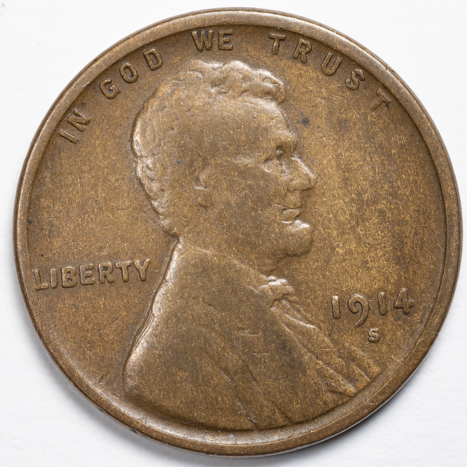 1914-S Lincoln Wheat Cent San Francisco Mint Fine (F)