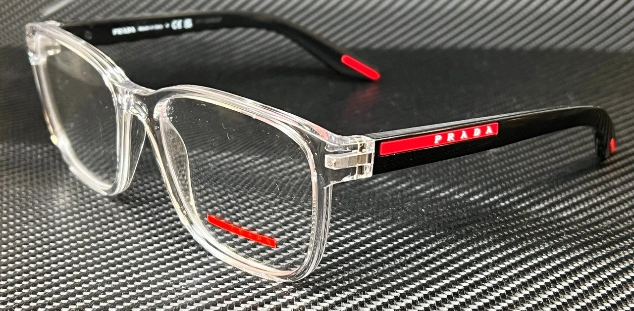 PRADA LINEA ROSSA PS 06PV 2AZ1O1 Crystal Men\'s 57 mm Eyeglasses PRADA LINEA ROSSA PS 06PV 2AZ1O1 Crystal Men\'s 57 mm Eyeglasses