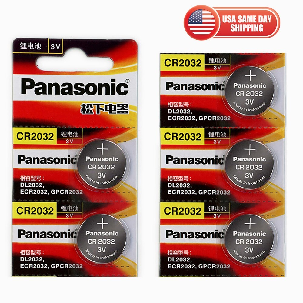 5pcs SUPER FRESH Panasonic CR2032 CR 2032 Lithium Battery 3V Coin Cell Car Key
