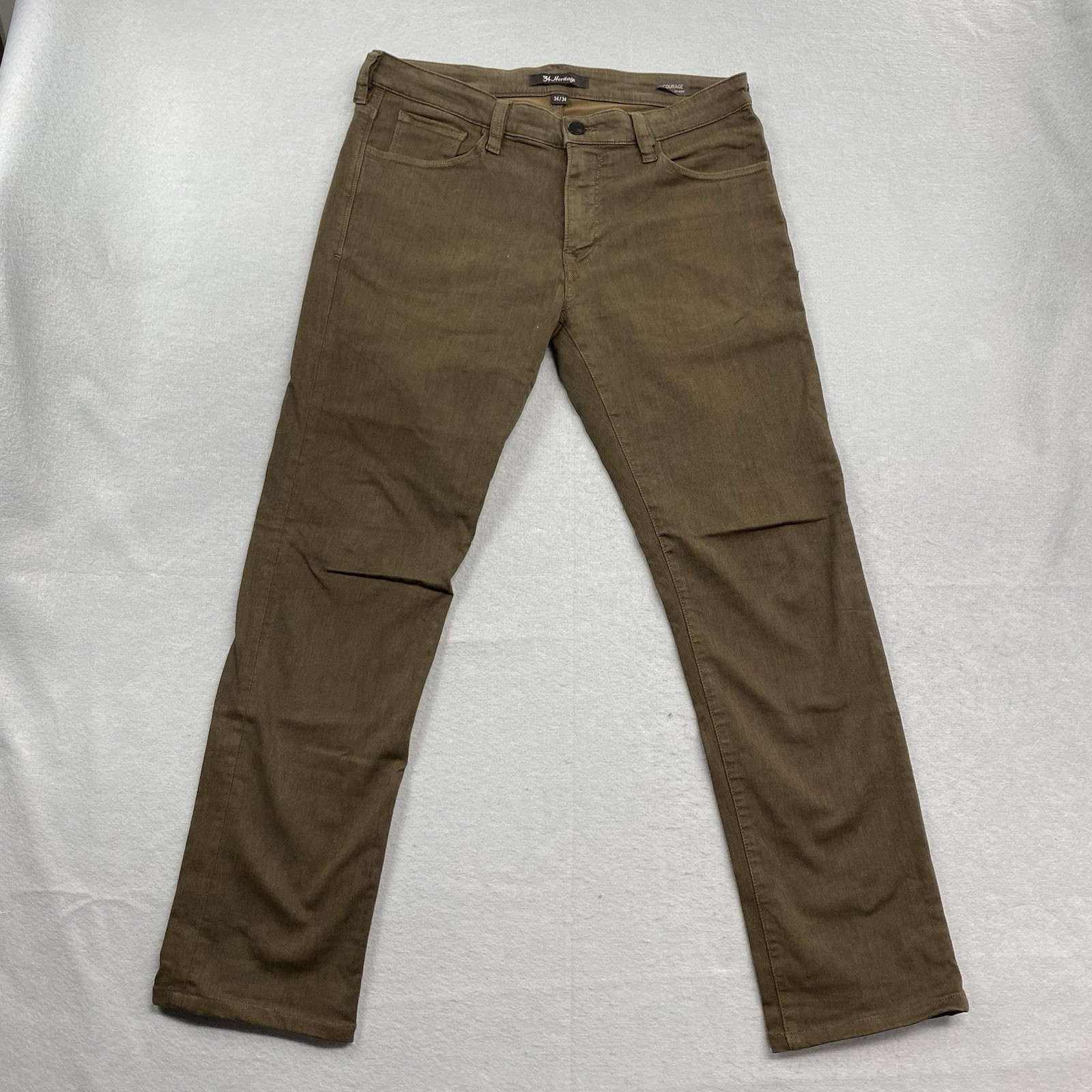 34 Heritage Pants Mens Fits 34x31 Brown Chino Courage Mid Rise Straight Stretch