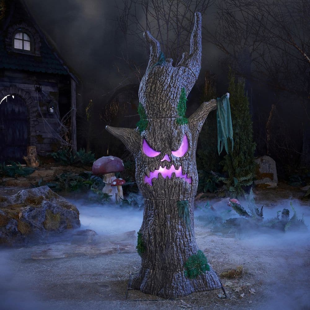 Scowling Sapling 6 FT Wicked Woods Color Changing LED Halloween Decoration