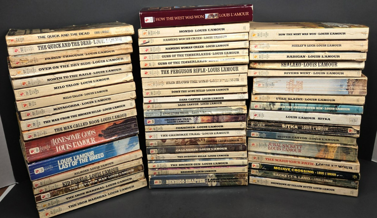 Louis L\' Amour Western Novels Vintage Novels (Years 1954 - 1986) Lot of 65 Books