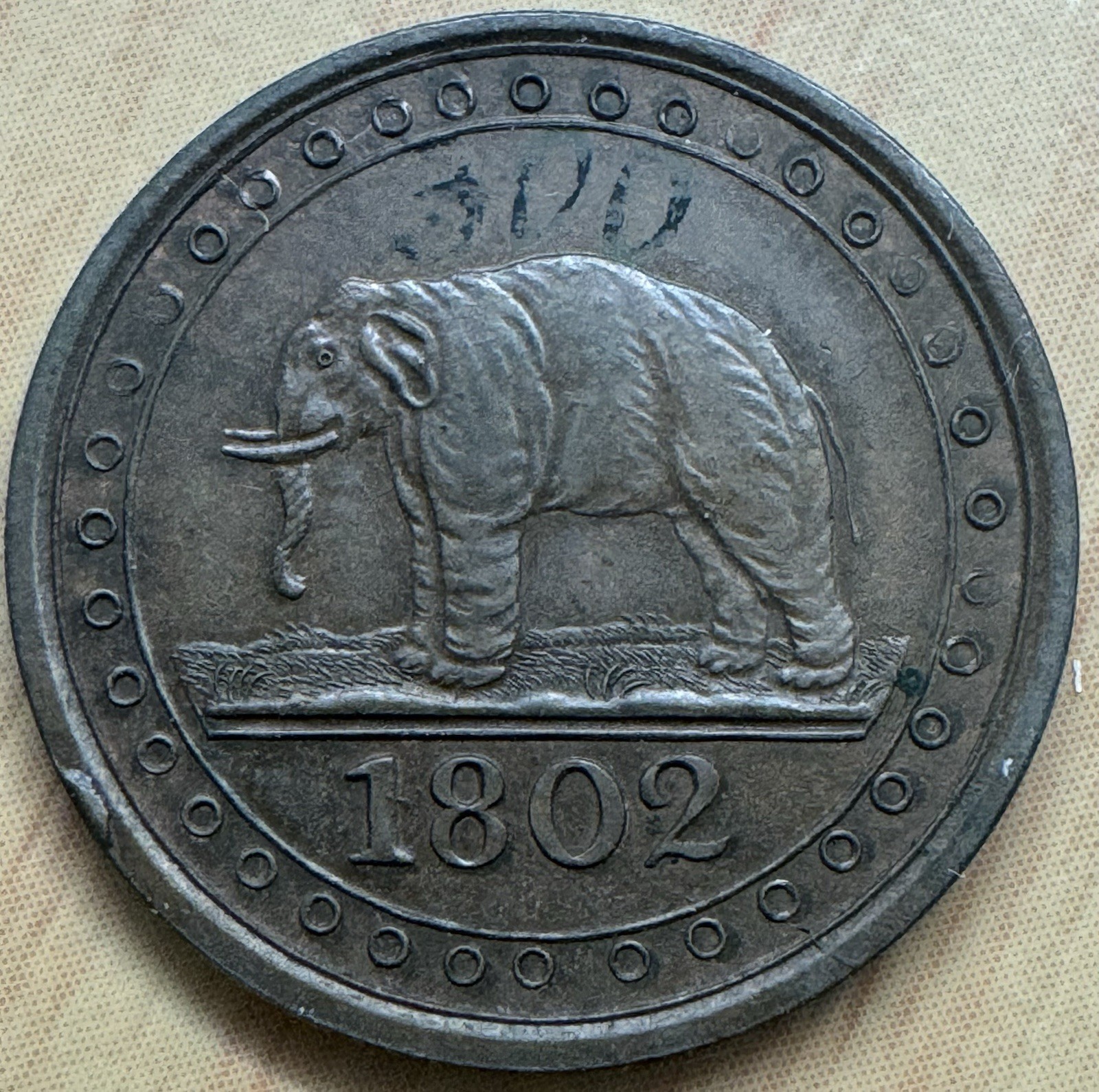 1802 Ceylon 1/192 Rixdollar KM73 Proof