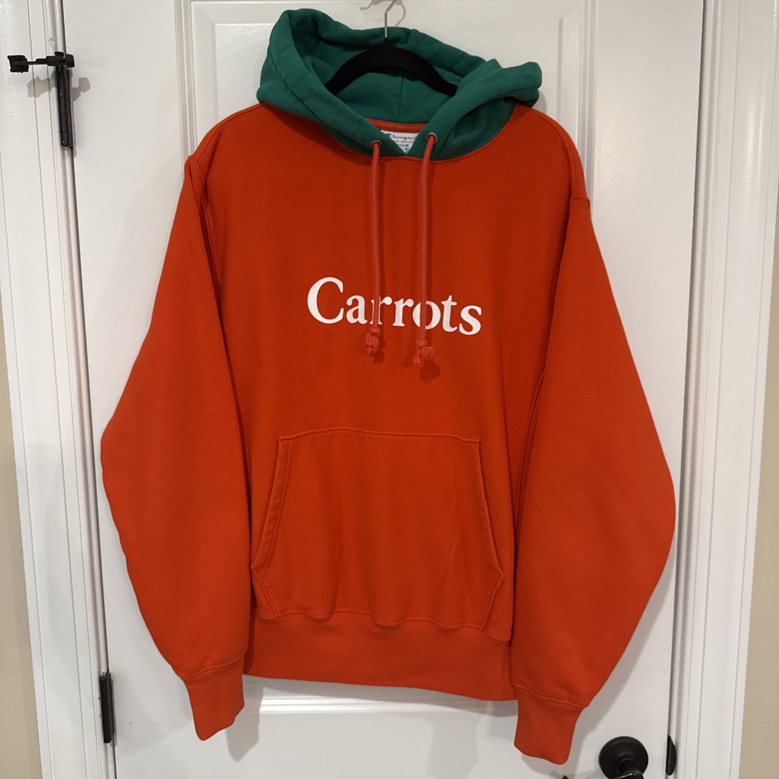 Champion x Carrots Reverse Weave Hoodie Hooded Sweatshirt Men’s Sz Medium Orange