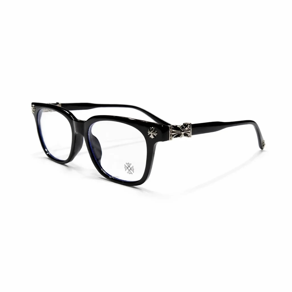 Chrome Hearts Cross Replica Top Quality Glasses Black Silver Style