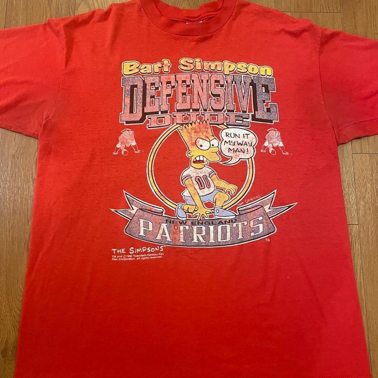 The Simps0ns red New England Patriots red shirt VK16627