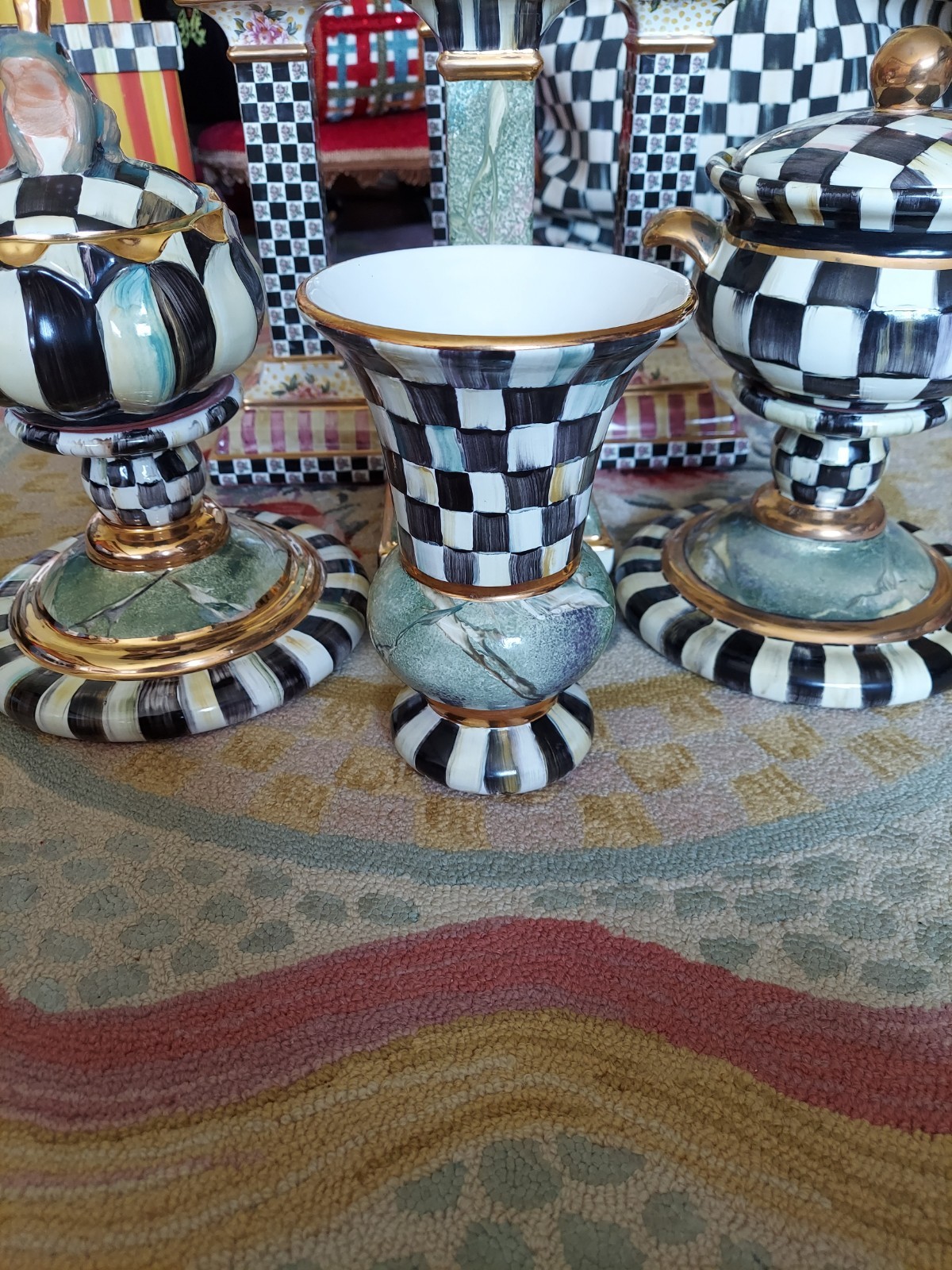 1 MacKenzie-Childs Cheltenham Ceramic Vase Only