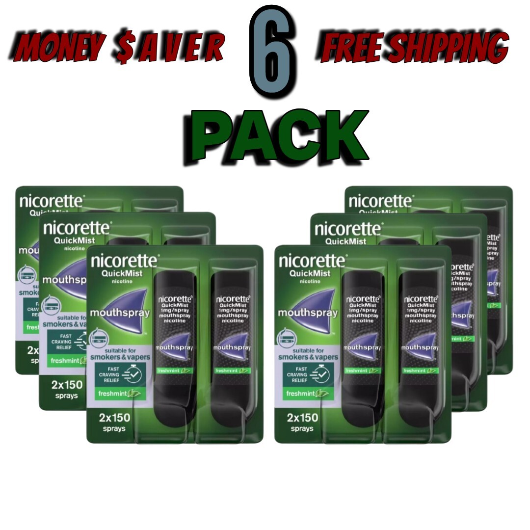 Nicorette Quickmist Duo, 2 x 150 sprays- PACK OF 6-FREE SHIPPING Nicorette Quickmist Duo, 2 x 150 sprays- PACK OF 6-FREE SHIPPING