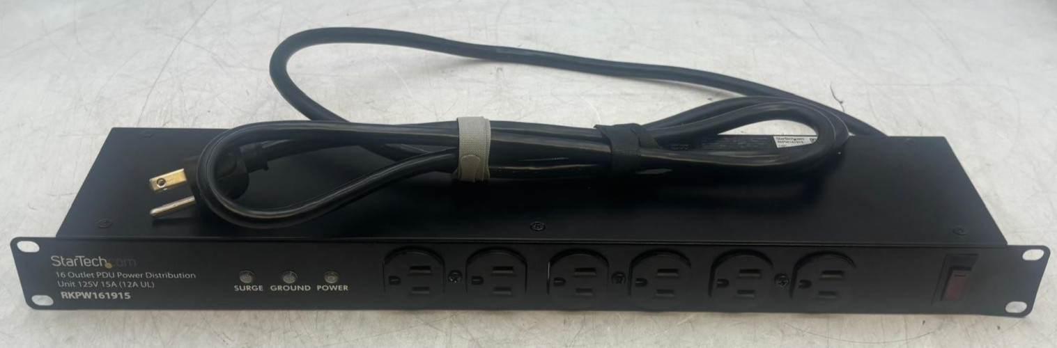 StarTech.com RKPW161915A 19in 1U Rackmount 16 Outlet PDU Power Distribution Unit StarTech.com RKPW161915A 19in 1U Rackmount 16 Outlet PDU Power Distribution Unit