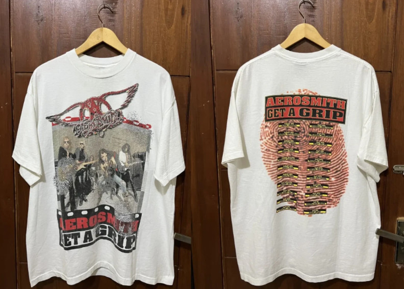 Rare 1993 Aerosmith Tour Tee Single Stitch Vintage 90s Rock Concert Merch USA